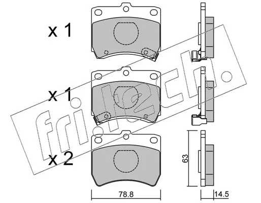 комплект спирачно феродо, дискови спирачки fri.tech.           