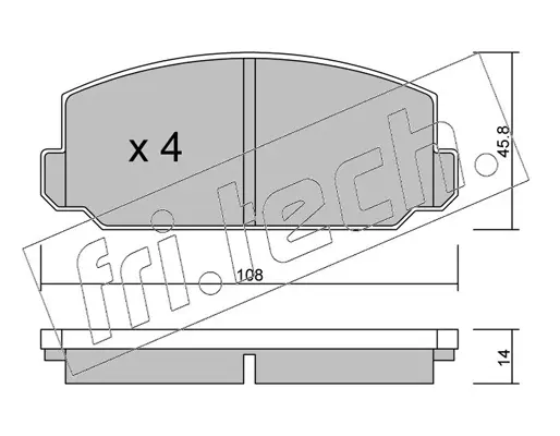 комплект спирачно феродо, дискови спирачки fri.tech.           