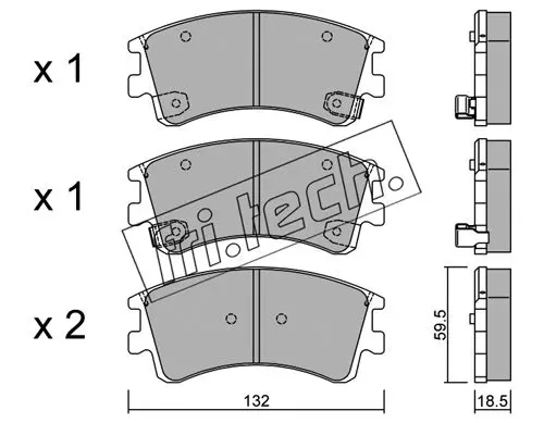 комплект спирачно феродо, дискови спирачки fri.tech.           