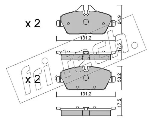 комплект спирачно феродо, дискови спирачки fri.tech.           