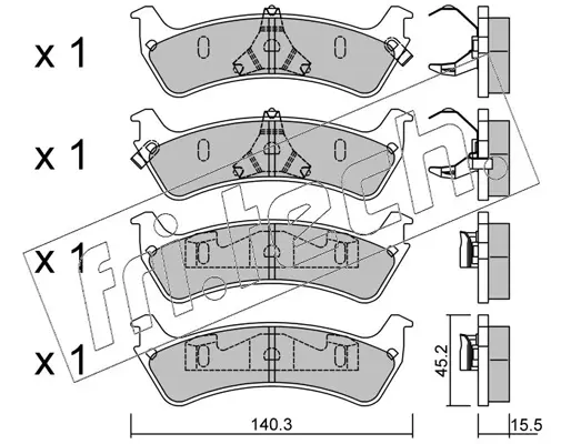 комплект спирачно феродо, дискови спирачки fri.tech.           