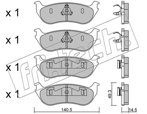 комплект спирачно феродо, дискови спирачки fri.tech.           