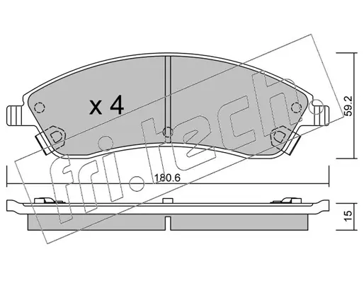 комплект спирачно феродо, дискови спирачки fri.tech.           
