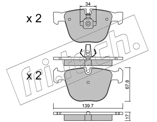 комплект спирачно феродо, дискови спирачки fri.tech.           