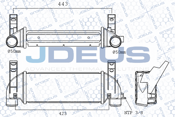 интеркулер (охладител за въздуха на турбината) JDEUS               