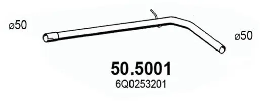 Изпускателна тръба за SEAT IBIZA V SPORTCOUPE (6J1) 1.9 TDI 50.5001 ASSO                