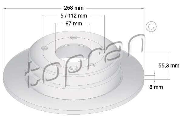 спирачен диск TOPRAN              