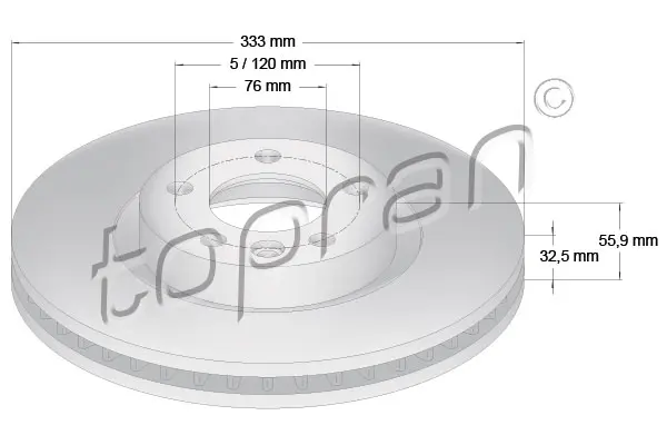 спирачен диск TOPRAN              