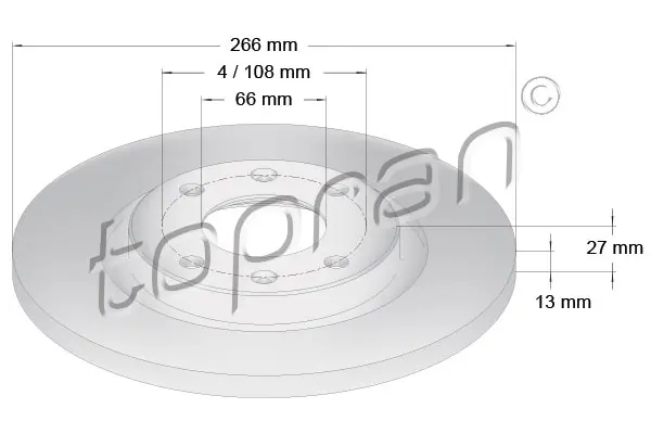 спирачен диск TOPRAN              