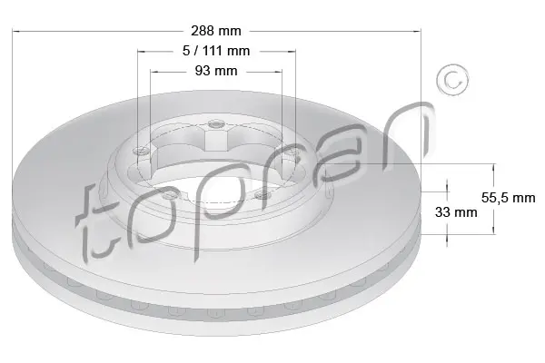 спирачен диск TOPRAN              