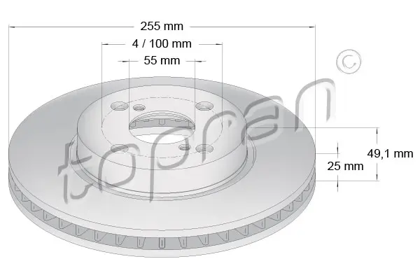 спирачен диск TOPRAN              