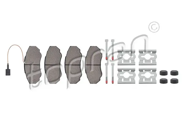 комплект спирачно феродо, дискови спирачки TOPRAN              
