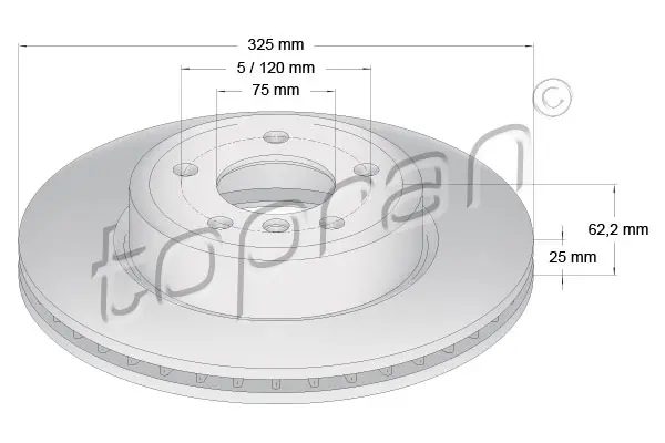 спирачен диск TOPRAN              