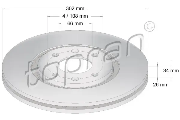 спирачен диск TOPRAN              