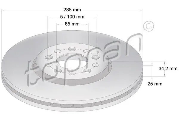 спирачен диск TOPRAN              