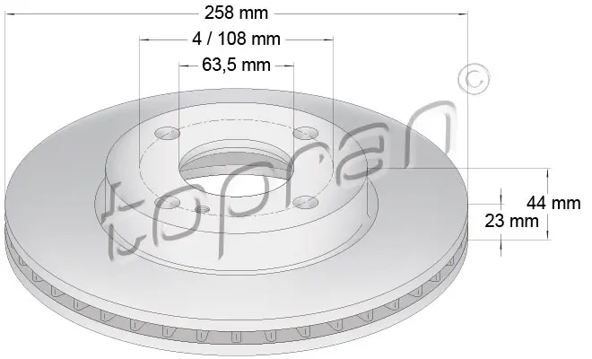 спирачен диск TOPRAN              