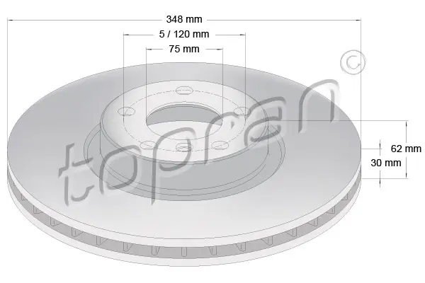 спирачен диск TOPRAN              