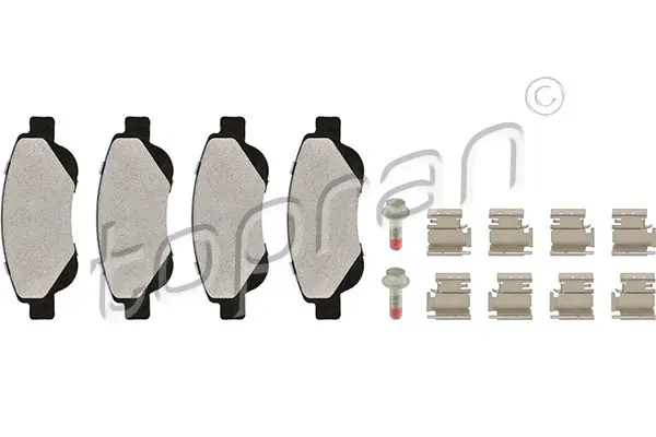 комплект спирачно феродо, дискови спирачки TOPRAN              