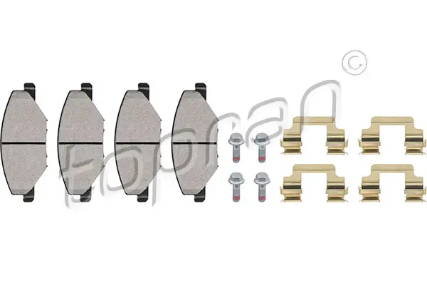 комплект спирачно феродо, дискови спирачки TOPRAN              