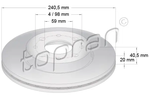 спирачен диск TOPRAN              