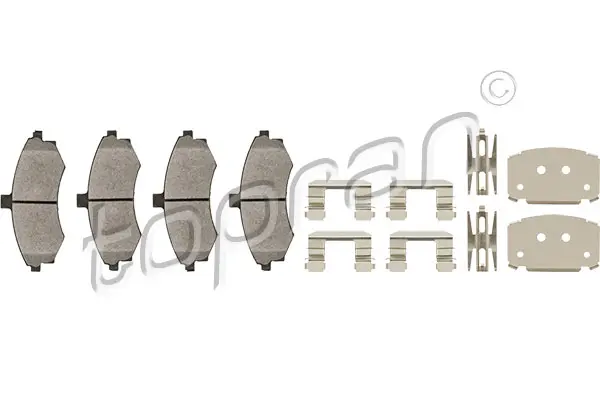 комплект спирачно феродо, дискови спирачки TOPRAN              