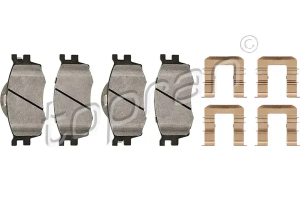 комплект спирачно феродо, дискови спирачки TOPRAN              