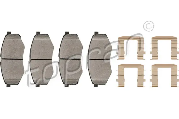 комплект спирачно феродо, дискови спирачки TOPRAN              