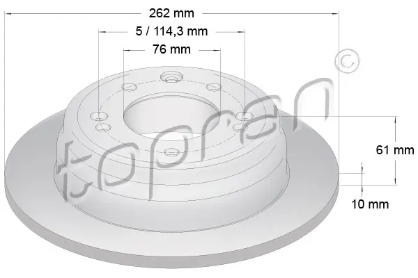 спирачен диск TOPRAN              