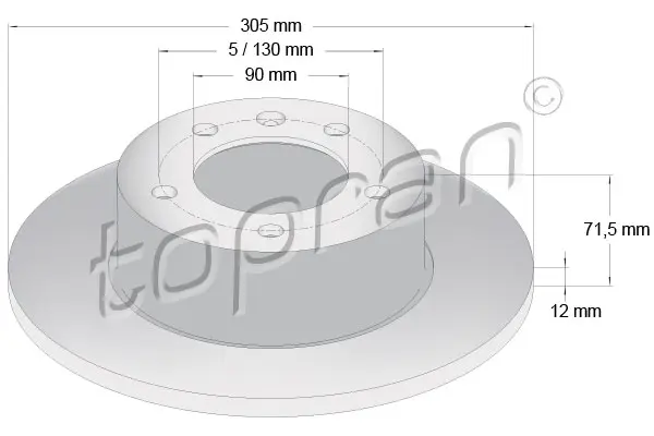 спирачен диск TOPRAN              