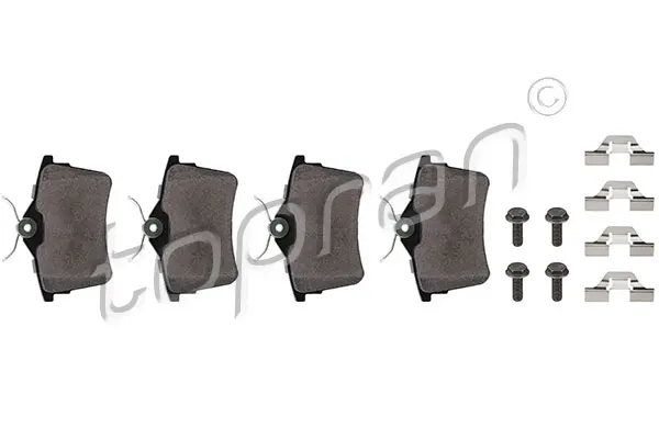 комплект спирачно феродо, дискови спирачки TOPRAN              