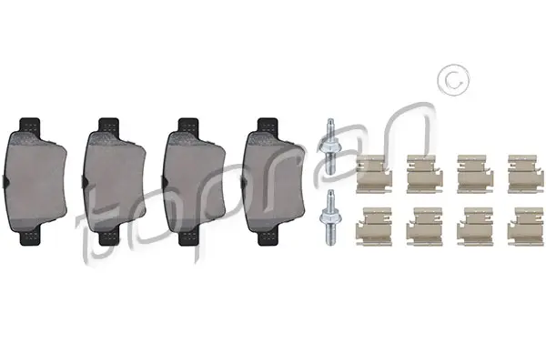 комплект спирачно феродо, дискови спирачки TOPRAN              