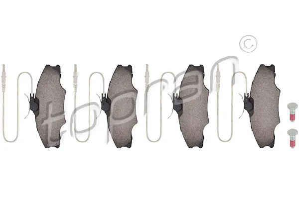 комплект спирачно феродо, дискови спирачки TOPRAN              