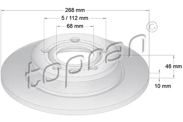 спирачен диск TOPRAN              