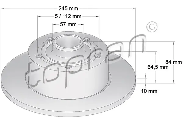 спирачен диск TOPRAN              