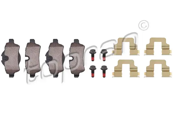 комплект спирачно феродо, дискови спирачки TOPRAN              