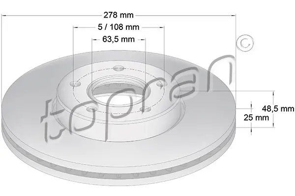 спирачен диск TOPRAN              
