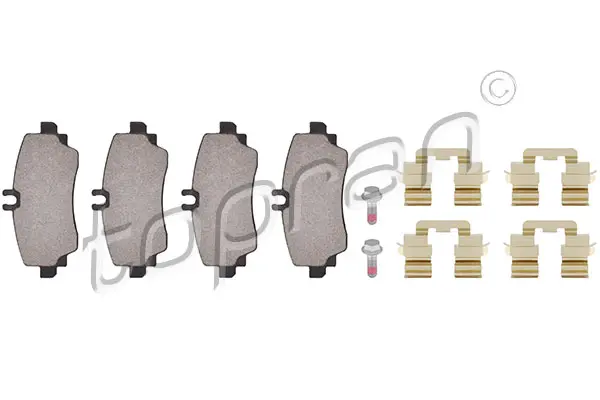 комплект спирачно феродо, дискови спирачки TOPRAN              