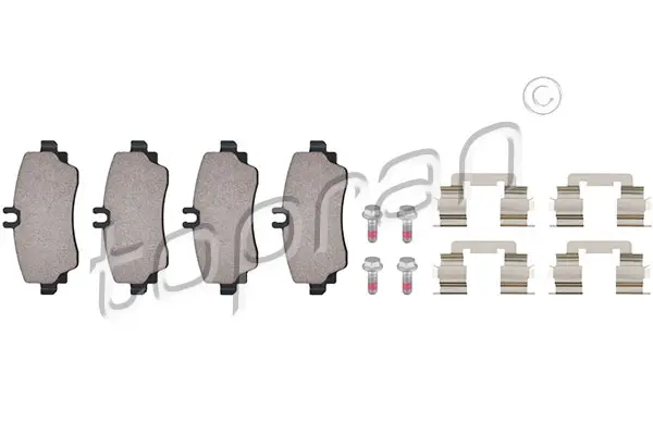 комплект спирачно феродо, дискови спирачки TOPRAN              