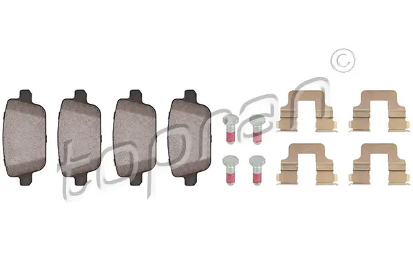 комплект спирачно феродо, дискови спирачки TOPRAN              