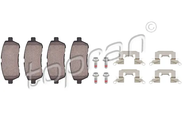 комплект спирачно феродо, дискови спирачки TOPRAN              