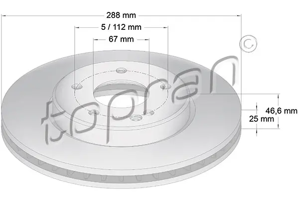 спирачен диск TOPRAN              