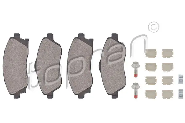 комплект спирачно феродо, дискови спирачки TOPRAN              