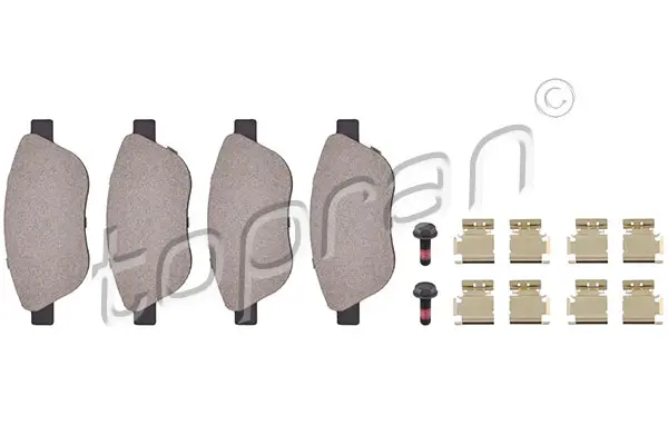 комплект спирачно феродо, дискови спирачки TOPRAN              