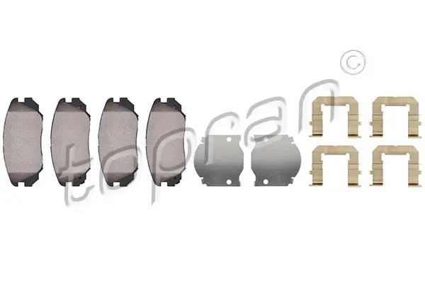 комплект спирачно феродо, дискови спирачки TOPRAN              