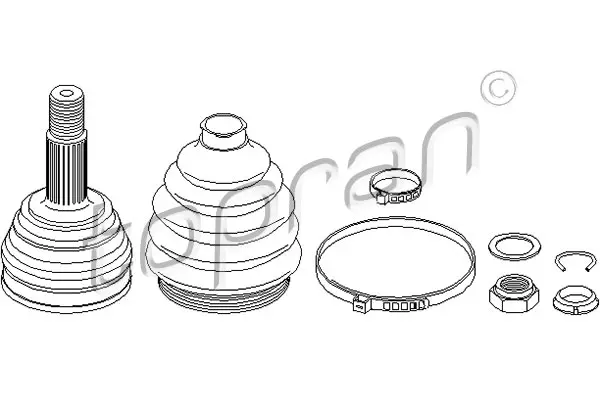каре комплект, полуоска TOPRAN              