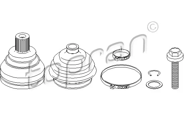 каре комплект, полуоска TOPRAN              