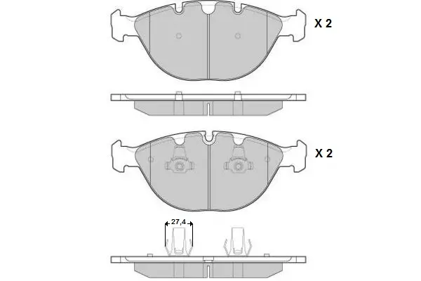 комплект спирачно феродо, дискови спирачки E.T.F.              