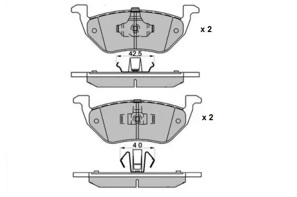 комплект спирачно феродо, дискови спирачки E.T.F.              