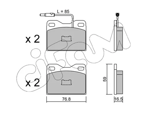комплект спирачно феродо, дискови спирачки CIFAM               