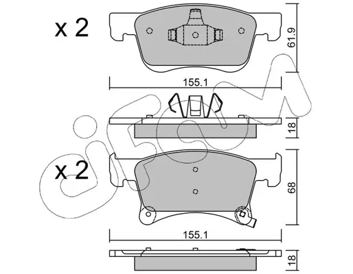 комплект спирачно феродо, дискови спирачки CIFAM               